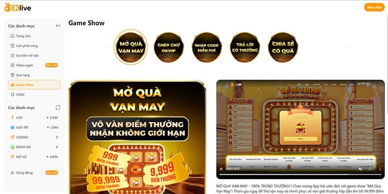 OKlive - mảnh ghét không thể thiếu trong các sự kiện lớn tại okvip